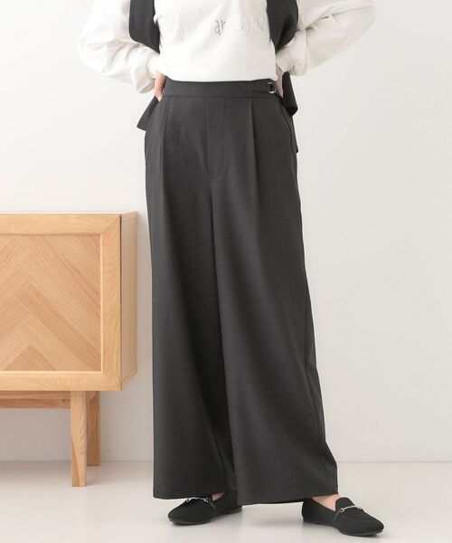 SHOO・LA・RUE/シューラルー 【洗える/S-LL/セットアップ可】タック入りワイドパンツ ブラック(019) 01(S) SHOO・LA・RUE/シューラルー 【洗える/S-LL/セットアップ可】タック入りワイドパンツ ブラック(019) 01(S)