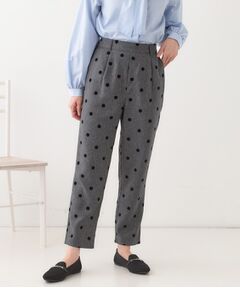 SHOO・LA・RUE / シューラルー パンツ | 【S-LL】華やかさ引き立つ フロッキードット柄 テーパードパンツ