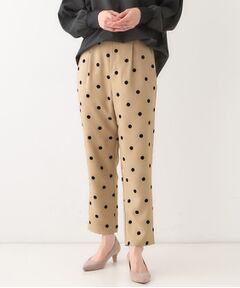 SHOO・LA・RUE / シューラルー パンツ | 【S-LL】華やかさ引き立つ フロッキードット柄 テーパードパンツ