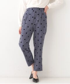 SHOO・LA・RUE / シューラルー パンツ | 【S-LL】華やかさ引き立つ フロッキードット柄 テーパードパンツ