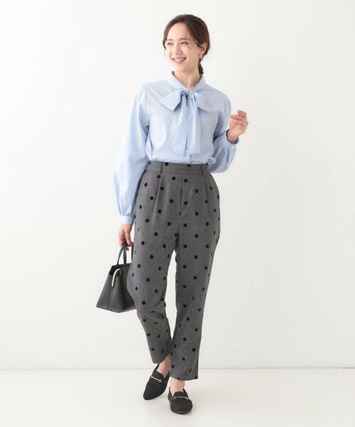 SHOO・LA・RUE / シューラルー パンツ | 【S-LL】華やかさ引き立つ フロッキードット柄 テーパードパンツ | 詳細11