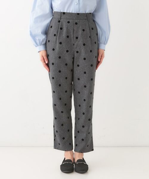 SHOO・LA・RUE / シューラルー パンツ | 【S-LL】華やかさ引き立つ フロッキードット柄 テーパードパンツ | 詳細13