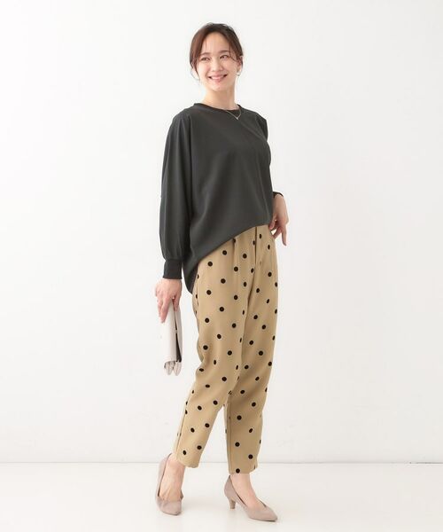 SHOO・LA・RUE / シューラルー パンツ | 【S-LL】華やかさ引き立つ フロッキードット柄 テーパードパンツ | 詳細3