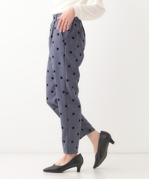 SHOO・LA・RUE / シューラルー パンツ | 【S-LL】華やかさ引き立つ フロッキードット柄 テーパードパンツ | 詳細6