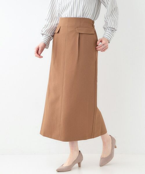 SHOO・LA・RUE/シューラルー 【S-LL】フラップナロースカート モカブラウン(042) 01(S) SHOO・LA・RUE/シューラルー 【S-LL】フラップナロースカート モカブラウン(042) 01(S)