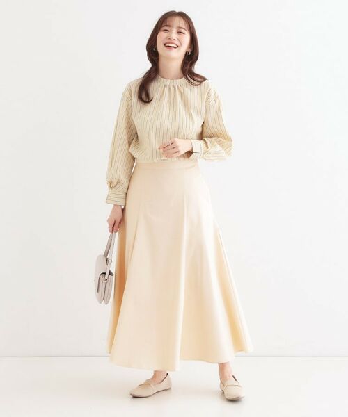 S-LL】ZIP使いフレアスカート （ロング・マキシ丈スカート