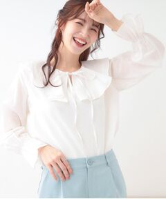 SHOO・LA・RUE / シューラルー シャツ・ブラウス | 【洗える/S-LL】甘すぎない大人のフリルブラウス