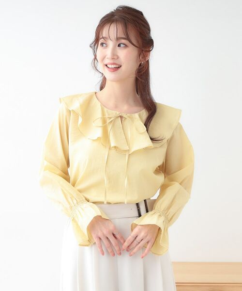 SHOO・LA・RUE / シューラルー シャツ・ブラウス | 【洗える/S-LL】甘すぎない大人のフリルブラウス | 詳細1