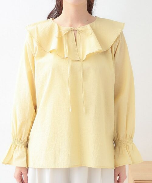 SHOO・LA・RUE / シューラルー シャツ・ブラウス | 【洗える/S-LL】甘すぎない大人のフリルブラウス | 詳細13