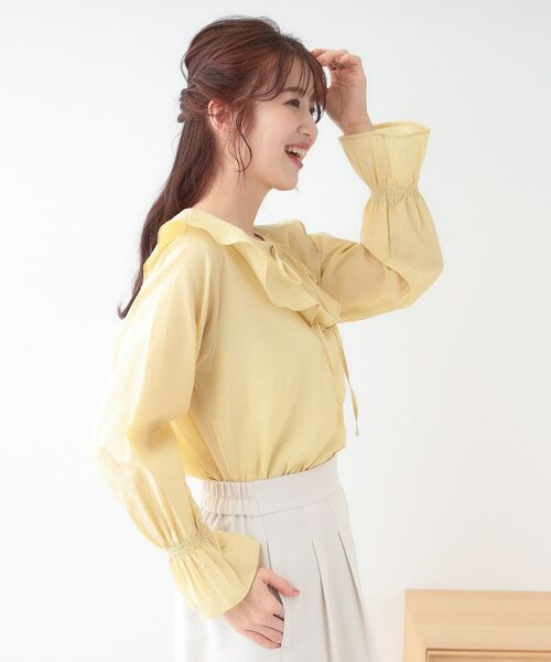 SHOO・LA・RUE / シューラルー シャツ・ブラウス | 【洗える/S-LL】甘すぎない大人のフリルブラウス | 詳細2