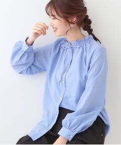 SHOO・LA・RUE / シューラルー シャツ・ブラウス | 【洗える/UV/吸水速乾/アンチピリング/S-LL】襟フリルデザインシャツ