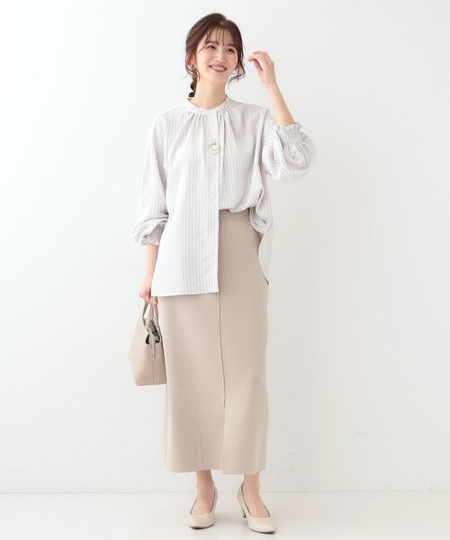 SHOO・LA・RUE / シューラルー シャツ・ブラウス | 【洗える/UV/吸水速乾/アンチピリング/S-LL】バンドカラーギャザーシャツ | 詳細11