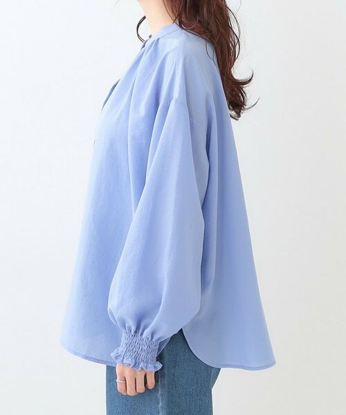 SHOO・LA・RUE / シューラルー シャツ・ブラウス | 【洗える/UV/吸水速乾/アンチピリング/S-LL】バンドカラーギャザーシャツ | 詳細18