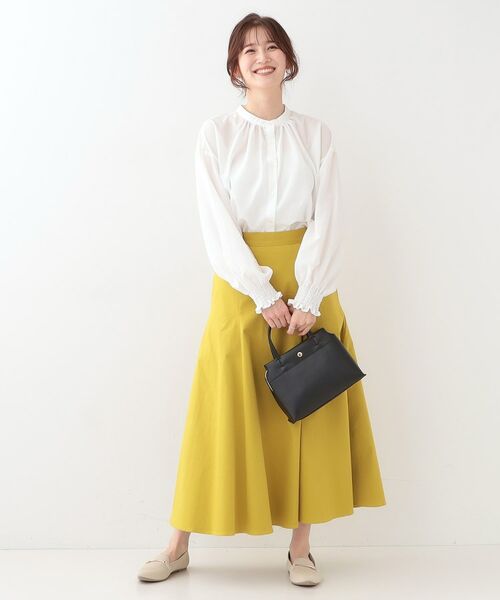 SHOO・LA・RUE / シューラルー シャツ・ブラウス | 【洗える/UV/吸水速乾/アンチピリング/S-LL】バンドカラーギャザーシャツ | 詳細3