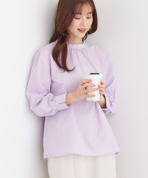 SHOO・LA・RUE/シューラルー 【イージーケア】袖タックブラウス ラベンダー(380) 02(M) SHOO・LA・RUE/シューラルー 【イージーケア】袖タックブラウス ラベンダー(380) 02(M)