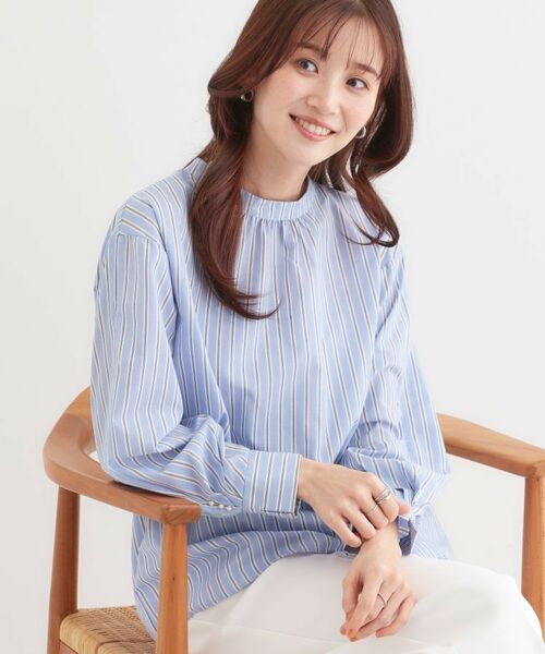 SHOO・LA・RUE/シューラルー 【イージーケア】袖タックブラウス サックスブルー(690) 01(S) SHOO・LA・RUE/シューラルー 【イージーケア】袖タックブラウス サックスブルー(690) 01(S)