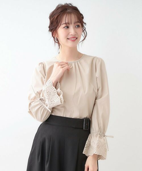 SHOO・LA・RUE / シューラルー シャツ・ブラウス | 【S-LL/前後2WAY/洗濯後しわになりにくい】お袖刺繍レースブラウス | 詳細10