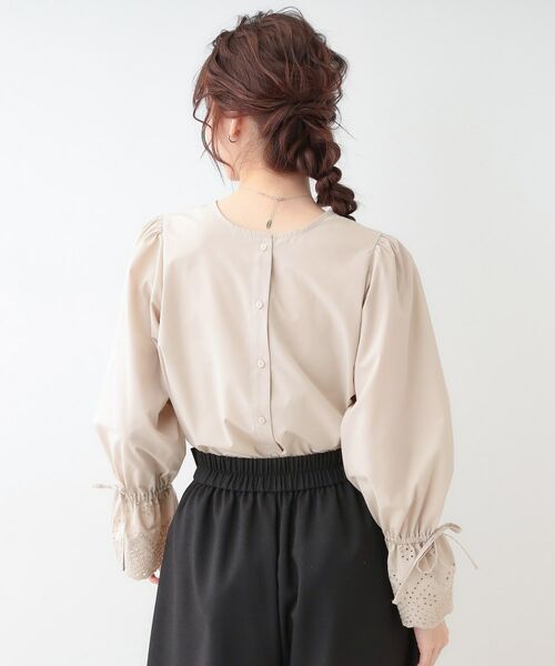 SHOO・LA・RUE / シューラルー シャツ・ブラウス | 【S-LL/前後2WAY/洗濯後しわになりにくい】お袖刺繍レースブラウス | 詳細11