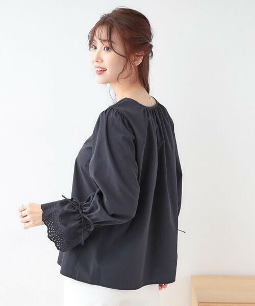 SHOO・LA・RUE / シューラルー シャツ・ブラウス | 【S-LL/前後2WAY/洗濯後しわになりにくい】お袖刺繍レースブラウス | 詳細16