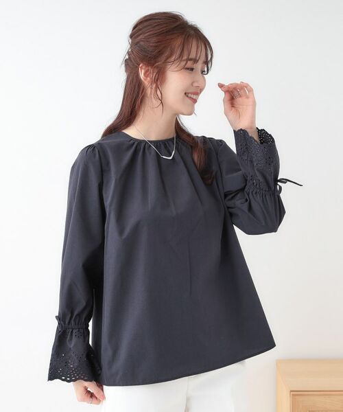SHOO・LA・RUE / シューラルー シャツ・ブラウス | 【S-LL/前後2WAY/洗濯後しわになりにくい】お袖刺繍レースブラウス | 詳細17