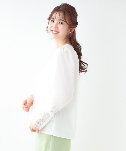 SHOO・LA・RUE / シューラルー シャツ・ブラウス | 【S-LL/前後2WAY/洗濯後しわになりにくい】お袖刺繍レースブラウス | 詳細23