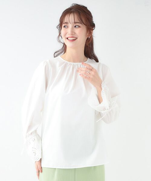 SHOO・LA・RUE / シューラルー シャツ・ブラウス | 【S-LL/前後2WAY/洗濯後しわになりにくい】お袖刺繍レースブラウス | 詳細25