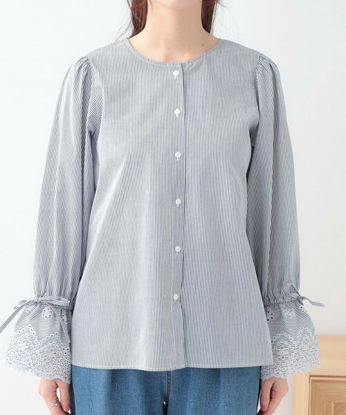 SHOO・LA・RUE / シューラルー シャツ・ブラウス | 【S-LL/前後2WAY/洗濯後しわになりにくい】お袖刺繍レースブラウス | 詳細29