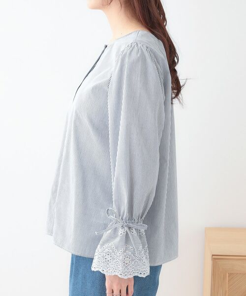 SHOO・LA・RUE / シューラルー シャツ・ブラウス | 【S-LL/前後2WAY/洗濯後しわになりにくい】お袖刺繍レースブラウス | 詳細30