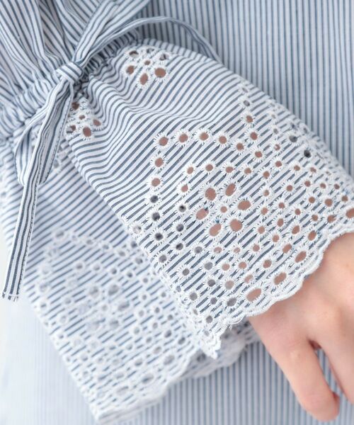 SHOO・LA・RUE / シューラルー シャツ・ブラウス | 【S-LL/前後2WAY/洗濯後しわになりにくい】お袖刺繍レースブラウス | 詳細7