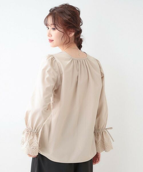 SHOO・LA・RUE / シューラルー シャツ・ブラウス | 【S-LL/前後2WAY/洗濯後しわになりにくい】お袖刺繍レースブラウス | 詳細9