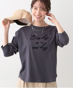 SHOO・LA・RUE / シューラルー カットソー | 【S-LL】ロゴの立体感が魅力 ブラシ刺繍ロンT