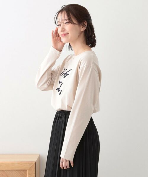 SHOO・LA・RUE / シューラルー カットソー | 【S-LL】ロゴの立体感が魅力 ブラシ刺繍ロンT | 詳細10