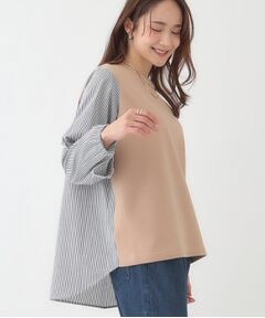 SHOO・LA・RUE / シューラルー カットソー | 【S-LL】一枚でサマ見え お袖フリル ストライプトップス