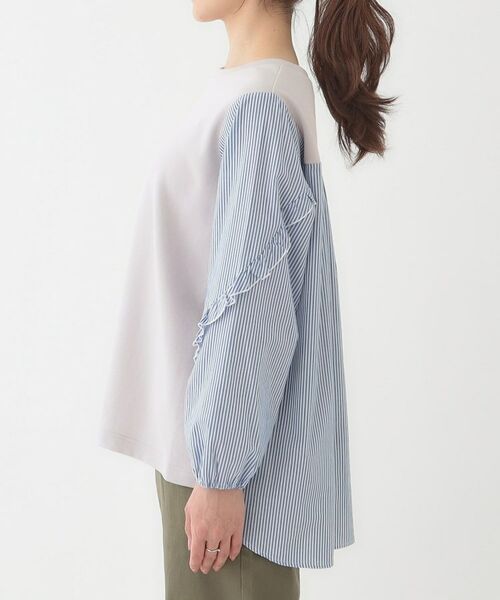 SHOO・LA・RUE / シューラルー カットソー | 【S-LL】一枚でサマ見え お袖フリル ストライプトップス | 詳細14