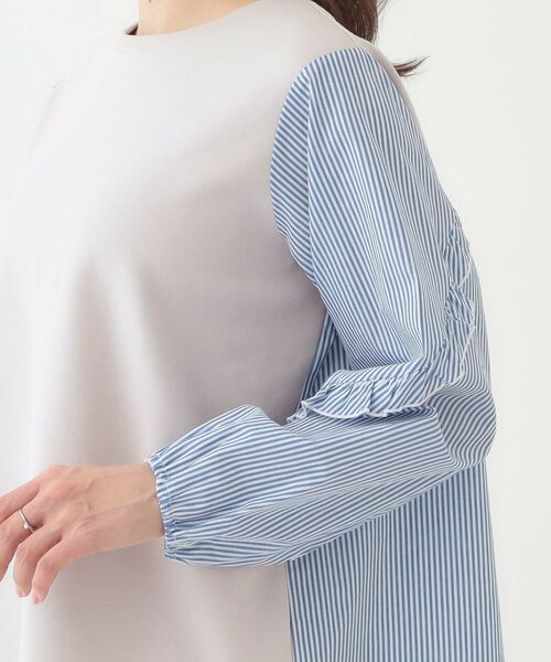 SHOO・LA・RUE / シューラルー カットソー | 【S-LL】一枚でサマ見え お袖フリル ストライプトップス | 詳細17