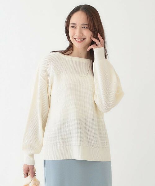 SHOO・LA・RUE / シューラルー ニット・セーター | 【洗える/S-LL】ワッフル編みが魅力な ドロップショルダーニット | 詳細1