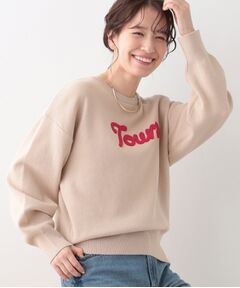 SHOO・LA・RUE / シューラルー ニット・セーター | 【洗える/S-LL/ちくちくしにくい】ロゴ入りスウェットライクニット