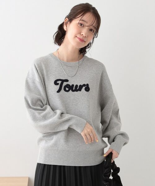 SHOO・LA・RUE / シューラルー ニット・セーター | 【洗える/S-LL/ちくちくしにくい】ロゴ入りスウェットライクニット | 詳細1