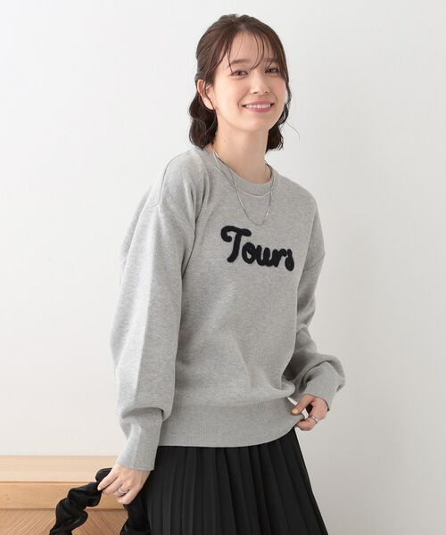 SHOO・LA・RUE / シューラルー ニット・セーター | 【洗える/S-LL/ちくちくしにくい】ロゴ入りスウェットライクニット | 詳細2