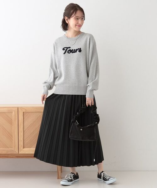 SHOO・LA・RUE / シューラルー ニット・セーター | 【洗える/S-LL/ちくちくしにくい】ロゴ入りスウェットライクニット | 詳細3