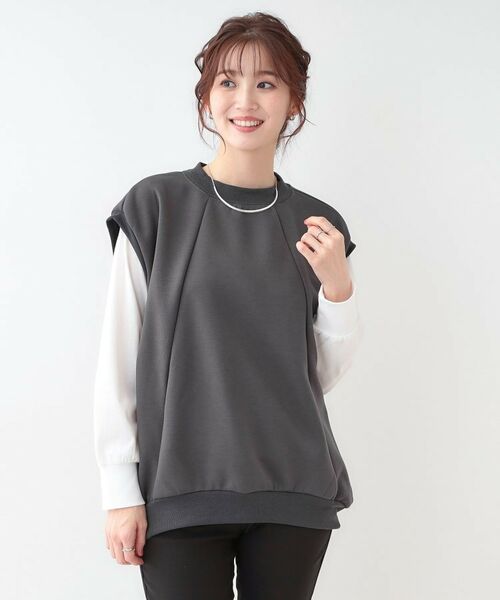 SHOO・LA・RUE / シューラルー カットソー | 【洗える/S-LL/2点セット】コクーンベストセット | 詳細1