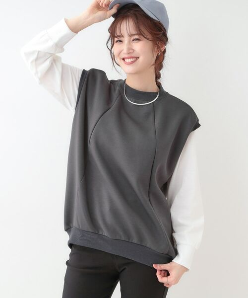 SHOO・LA・RUE/シューラルー 【洗える/S-LL/2点セット】コクーンベストセット チャコールグレー(014) 04(LL) SHOO・LA・RUE/シューラルー 【洗える/S-LL/2点セット】コクーンベストセット チャコールグレー(014) 04(LL)