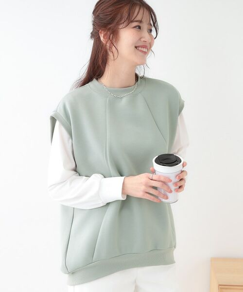SHOO・LA・RUE/シューラルー 【洗える/S-LL/2点セット】コクーンベストセット ミントグリーン(021) 03(L) SHOO・LA・RUE/シューラルー 【洗える/S-LL/2点セット】コクーンベストセット ミントグリーン(021) 03(L)
