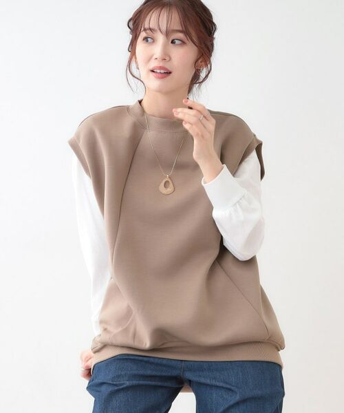 SHOO・LA・RUE/シューラルー 【洗える/S-LL/2点セット】コクーンベストセット モカブラウン(042) 01(S) SHOO・LA・RUE/シューラルー 【洗える/S-LL/2点セット】コクーンベストセット モカブラウン(042) 01(S)