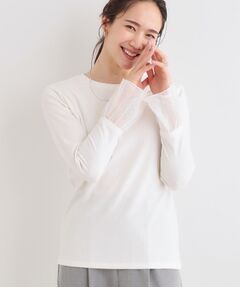 SHOO・LA・RUE / シューラルー カットソー | 【S-LL】重ね着コーデで差をつける お袖チュールリブトップス