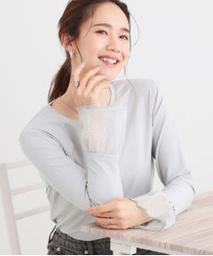 SHOO・LA・RUE / シューラルー カットソー | 【S-LL】重ね着コーデで差をつける お袖チュールリブトップス