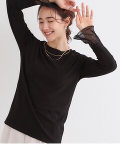 SHOO・LA・RUE / シューラルー カットソー | 【S-LL】重ね着コーデで差をつける お袖チュールリブトップス