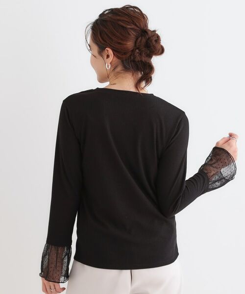 SHOO・LA・RUE / シューラルー カットソー | 【S-LL】重ね着コーデで差をつける お袖チュールリブトップス | 詳細10