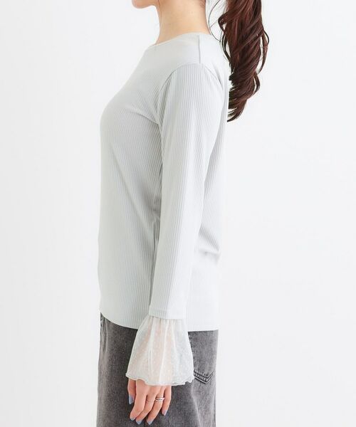 SHOO・LA・RUE / シューラルー カットソー | 【S-LL】重ね着コーデで差をつける お袖チュールリブトップス | 詳細14