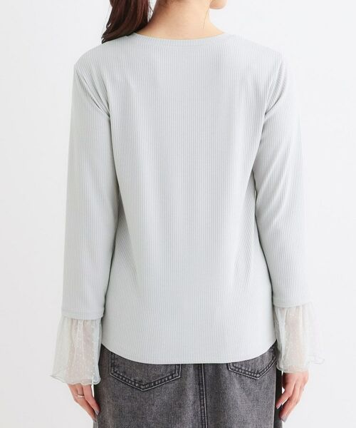 SHOO・LA・RUE / シューラルー カットソー | 【S-LL】重ね着コーデで差をつける お袖チュールリブトップス | 詳細15
